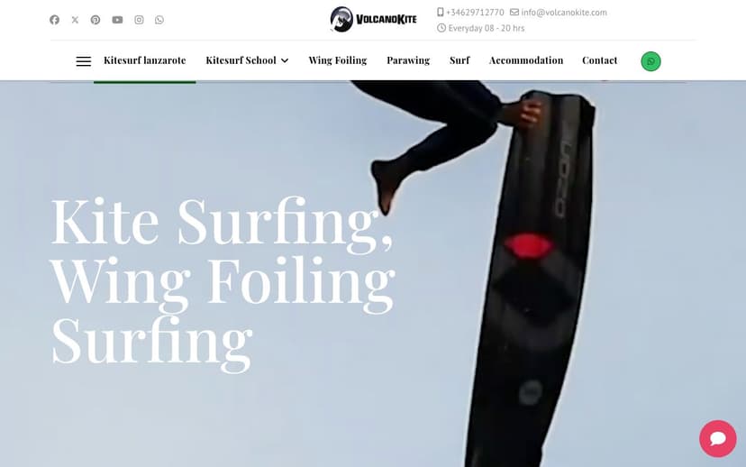 Diseño web Lanzarote para VolcanoKite School